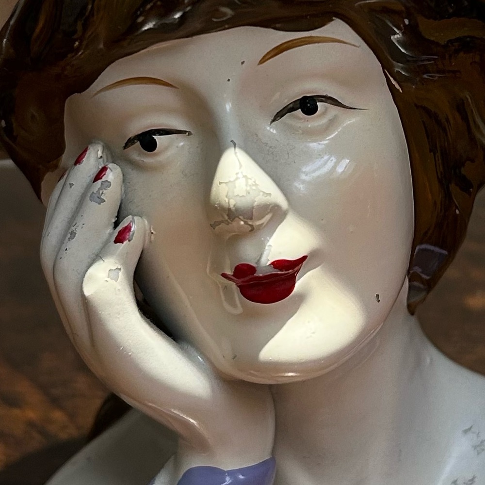 4 Vintage Antique Lady Porcelain Figurine Busts - Picture 6 of 9